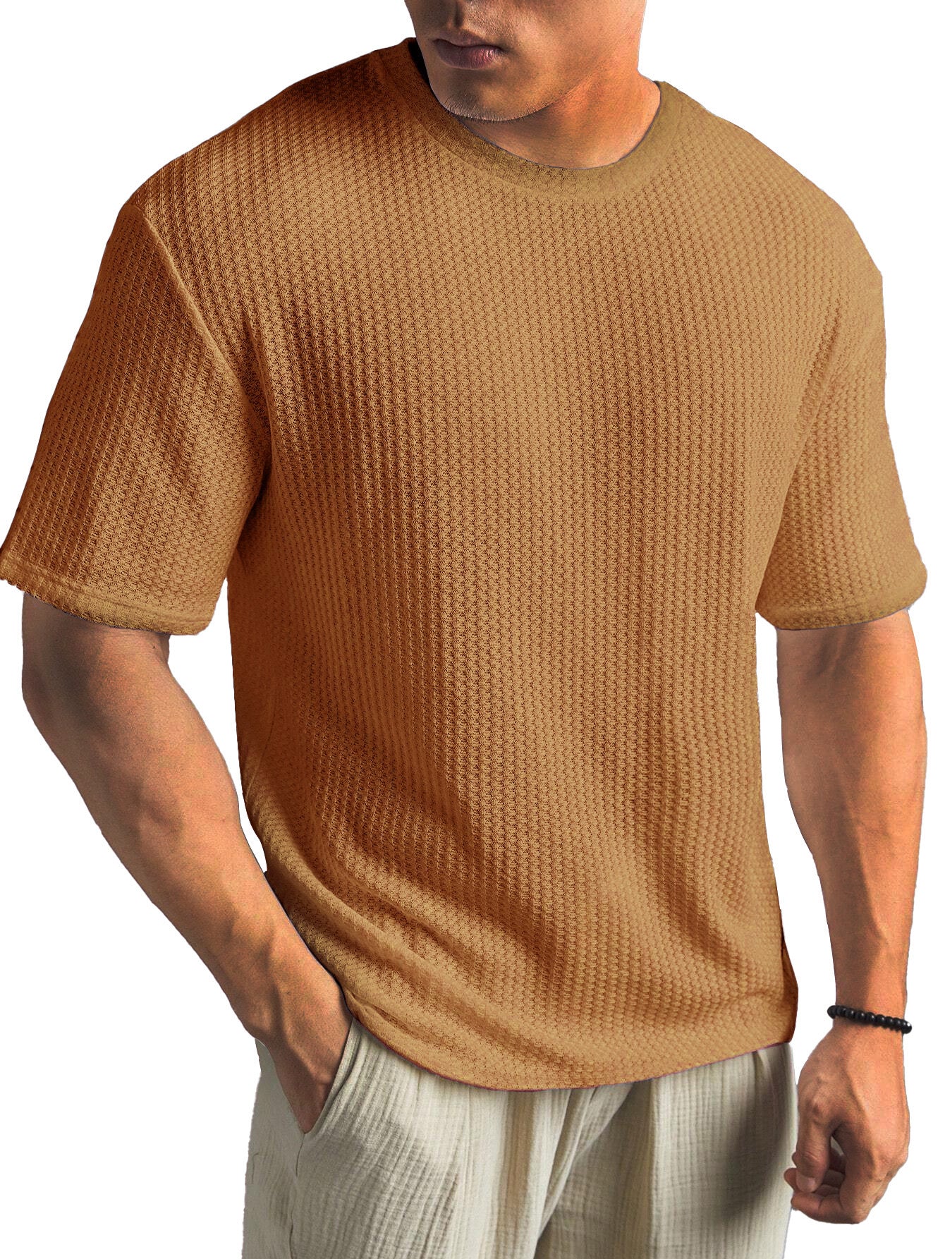 Casual Versatile Solid Color Men's Summer T-shirt